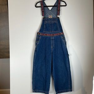 Vintage Unionbay 90s 2000s Faded Denim Capri Overalls y2k